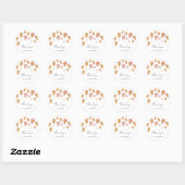 Sticker Rond Baisse du baby shower d'automne feuille - Merci (Feuille)