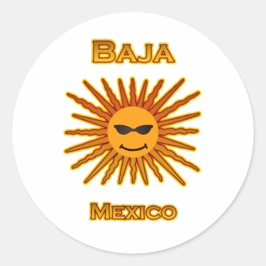 Sticker Rond Baja Mexique Icône face soleil (Devant)