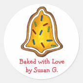 Sticker Rond Baked with Love Bell Christmas Sugar Cookie (Devant)