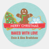 Sticker Rond Baked with Love Christmas Cookies (Devant)