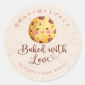 Sticker Rond Baked with Love Kraft Kawaii Chocolate Chip Cookie (Devant)
