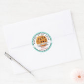 Sticker Rond Baked With love Noël Cookies En vichy vert (Enveloppe)