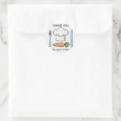 Sticker Rond Baker Casquette et Cutlery Merci (Sac)