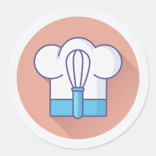 Sticker Rond Baker Casquette et Whisk