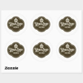 Sticker Rond Baker Custom Logo Espresso Brown Round  (Feuille)