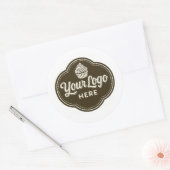 Sticker Rond Baker Custom Logo Espresso Brown Round  (Enveloppe)