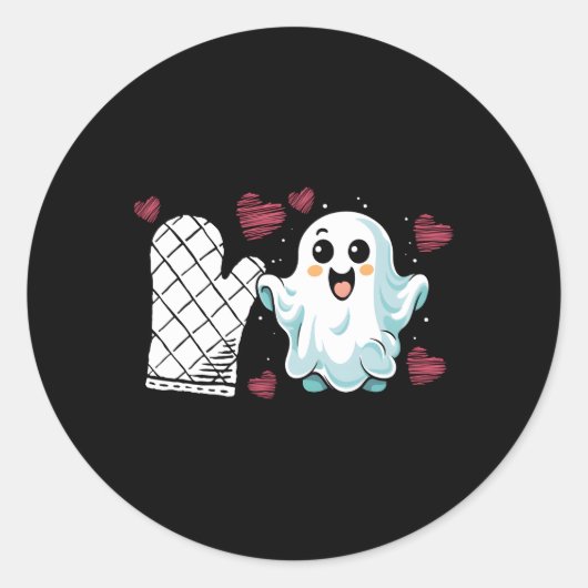 Sticker Rond Baker Halloween Bake Trick ou traitement de peur (Devant)