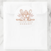 Sticker Rond Baker Pastry Chef Baking Tools Product Labels (Sac)