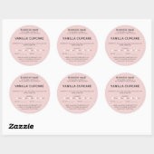Sticker Rond Bakery Cake Home Licence alimentaire légale (Feuille)