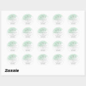 Sticker Rond Bakery Ingredient Green Watercolor Cute Script (Feuille)