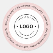 Sticker Rond Bakery Logo White and Pink (Devant)