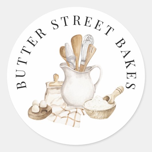 Sticker Rond Bakery Pastry Chef des labels de produits d'Utensi (Devant)
