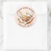 Sticker Rond Bakery Pastry Chef Watercolor Gold Baking Catering (Sac)