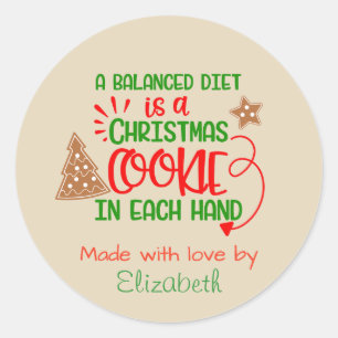 Sticker Rond Baking Cookie Holiday Gig Balise Noël