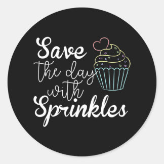 Sticker Rond Baking Drôle Pour Les Chefs De Pâtisserie De Cupca