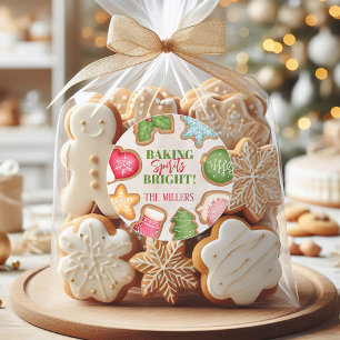 Sticker Rond Baking Spirits Bright Biscuit de Noël