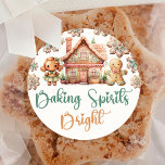 Sticker Rond Baking Spirits Bright Christmas Cookie<br><div class="desc">Baking Spirits Bright Christmas Cookie Classic Round Sticker</div>