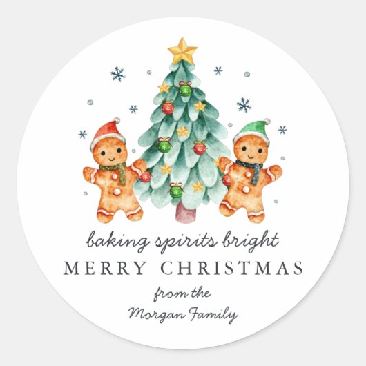 Sticker Rond Baking Spirits Bright | Classique de Noël (Devant)