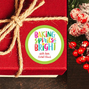 Sticker Rond Baking Spirits Bright Colorful Noël Traitements