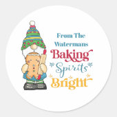Sticker Rond Baking Spirits Bright Cookie Christmas Holiday (Devant)
