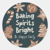 Sticker Rond Baking Spirits Bright Cookie Exchange Balise cadea (Devant)