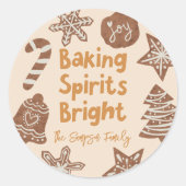Sticker Rond Baking Spirits Bright Cookie Exchange Jaune (Devant)