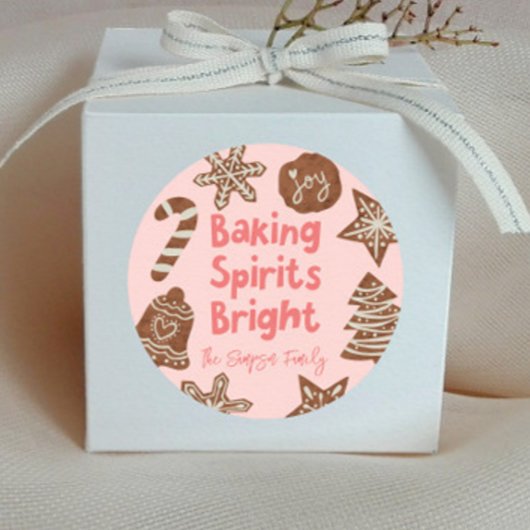 Sticker Rond Baking Spirits Bright Cookie Exchange Rose