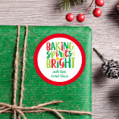 Sticker Rond Baking Spirits Bright Festive Soins de Noël