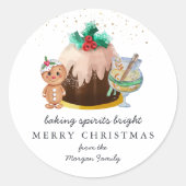 Sticker Rond Baking Spirits Bright | Fêtes de Noël (Devant)