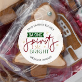 Sticker Rond Baking Spirits Bright Holiday Home Baked Cookies
