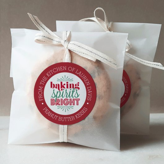 Sticker Rond Baking Spirits Bright Personnalisé Vacances Baking