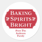 Sticker Rond Baking Spiritueux Bright Christmas Baking (Devant)
