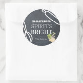 Sticker Rond Baking Springs Bright Holiday Chalkboard (Sac)