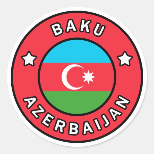 Sticker Rond Bakou Azerbaïdjan (Devant)