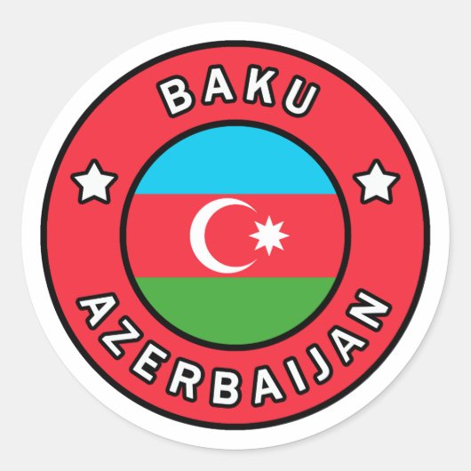Sticker Rond Bakou Azerbaïdjan (Devant)