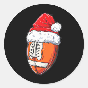 Sticker Rond Bal de football de Noël Noël Chapeau Noël garçons