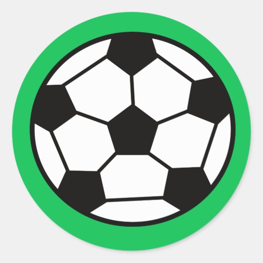 Sticker Rond Bal De Football Drôle Sur Arrière - plan Vert (Devant)