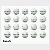 Sticker Rond Bal De Golf Avec Tee En Herbe (Feuille)