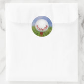 Sticker Rond Bal de golf blanc anniversaire sur Red Tee (Sac)