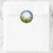 Sticker Rond Bal de golf blanc sur Red Tee (Sac)