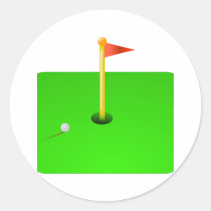 Sticker Rond Bal de golf et drapeau de golf