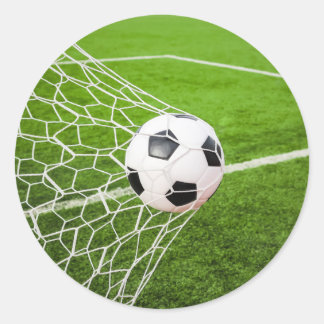 Sticker Rond Bal de soccer atteindre l'objectif net