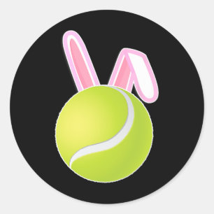 Sticker Rond Bal de tennis Bunny de Pâques