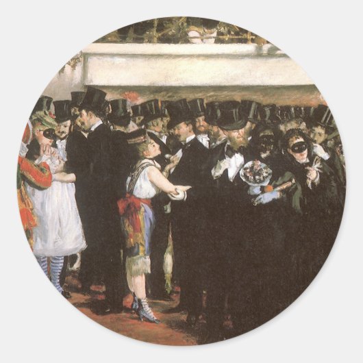 Sticker Rond Bal masqué à l'Opéra par Édouard Manet (Devant)