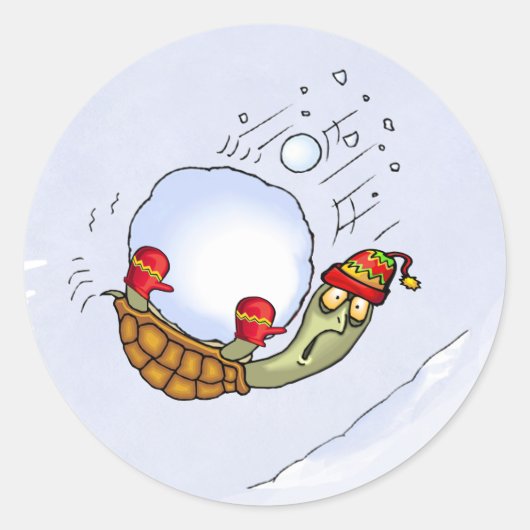 Sticker Rond Balade de tortue (Devant)