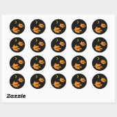 Sticker Rond Balade nocturne - Halloween Witch Image. (Feuille)