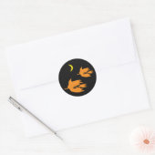 Sticker Rond Balade nocturne - Halloween Witch Image. (Enveloppe)