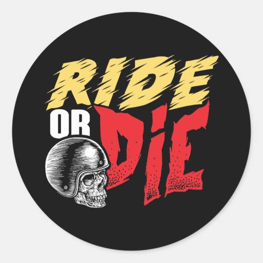 Sticker Rond Balade Ou Mie Funny Biker (Devant)