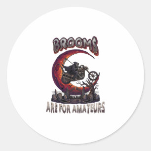 Sticker Rond Balais Amateurs Grim Reaper Moto Halloween R