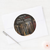 Sticker Rond Balais de Sorcière Amusants Fête d'Halloween Merci (Enveloppe)